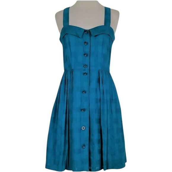 Marc by Marc Jacobs Light Blue Mini Dress Size 4 Turquoise Vibrant Prairie - Picture 1 of 11